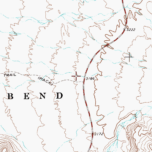 Topographic Map of Chimneys Trail, TX