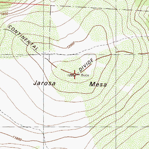Topographic Map of Jarosa Mesa, CO