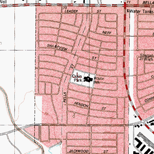 Topographic Map of Crain Park Trail, TX
