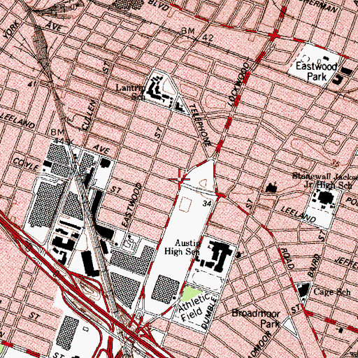 Topographic Map of Cage Elementary SPARK Park Trail, TX