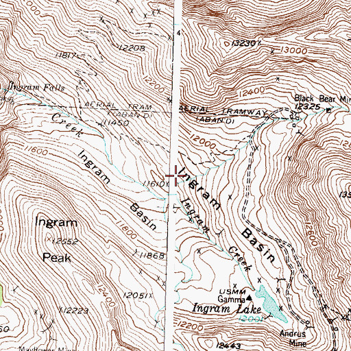 Topographic Map of Ingram Basin, CO