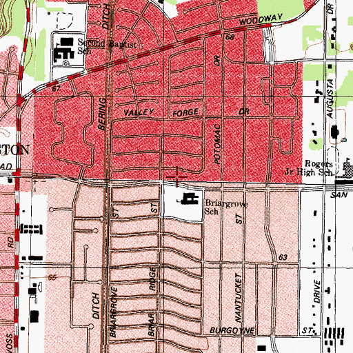 Topographic Map of Briargrove Elementary SPARK Park Trail, TX