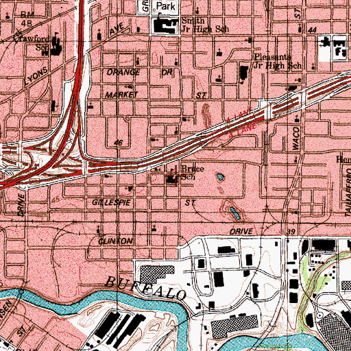 Topographic Map of Bruce Elementary SPARK Park Trail, TX