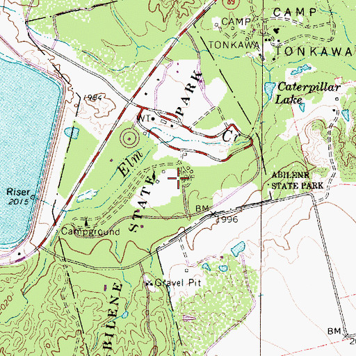 Topographic Map of Abilene State Park Trail, TX