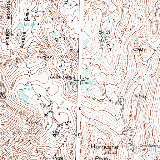 Topographic Map of Lake Como, CO