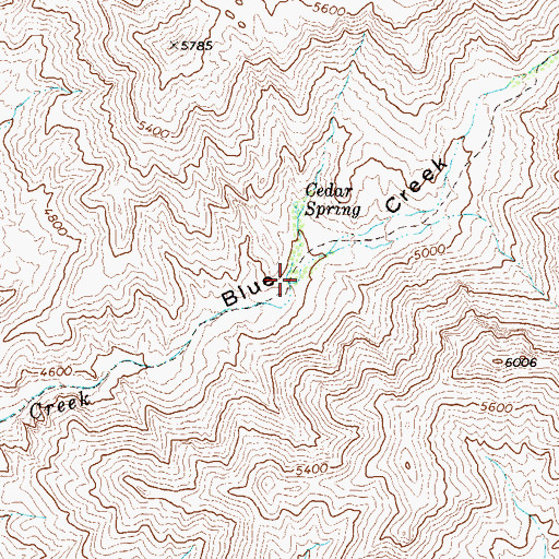 Topographic Map of Blue Creek Trail, TX