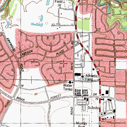 Topographic Map of Askew Elementary SPARK Park Trail, TX