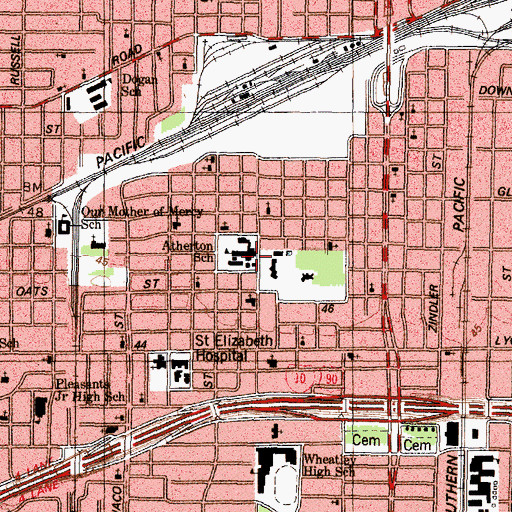 Topographic Map of Atherton Elementary SPARK Park Trail, TX