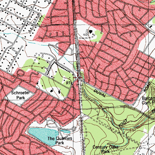 Topographic Map of Balcones Park Trail, TX