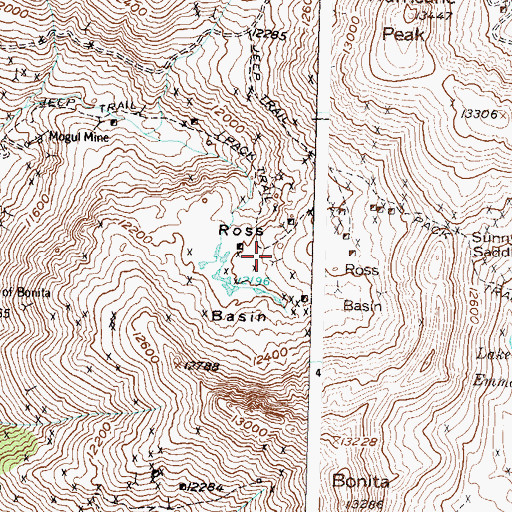 Topographic Map of Ross Basin, CO