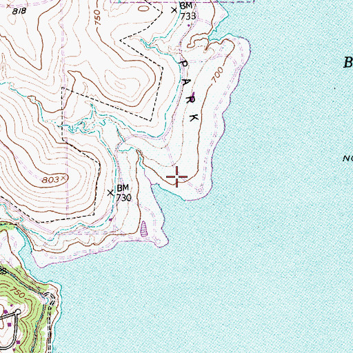Topographic Map of Benbrook Lake Trail, TX