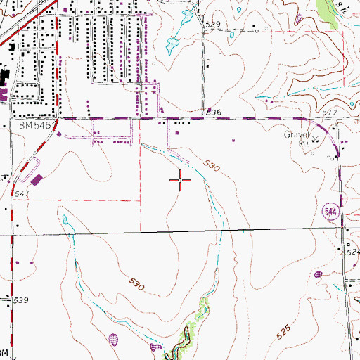 Topographic Map of Wylie Community Park Trail, TX