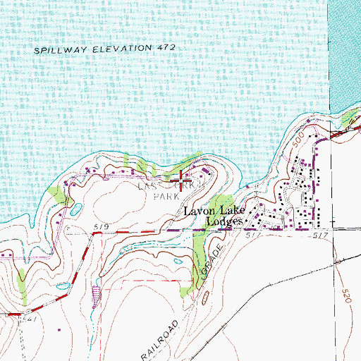 Topographic Map of Trinity Trail, TX