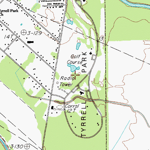 Topographic Map of Tyrell Park Trail, TX