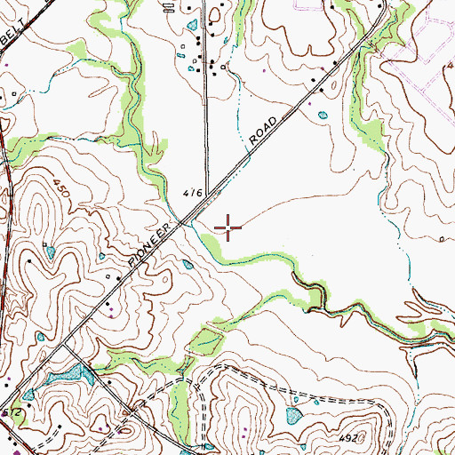 Topographic Map of Valley Creek Greenbelt Trail, TX