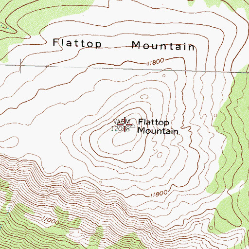 Topographic Map of Flattop Mountain, CO