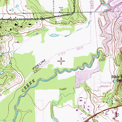 Topographic Map of Village Creek Historical Area Trail, TX