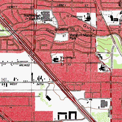 Topographic Map of Wainwright Elementary SPARK Park Trail, TX