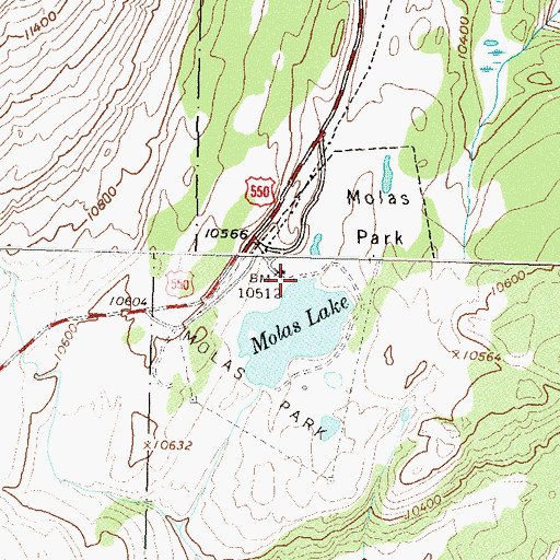 Topographic Map of Molas Park, CO