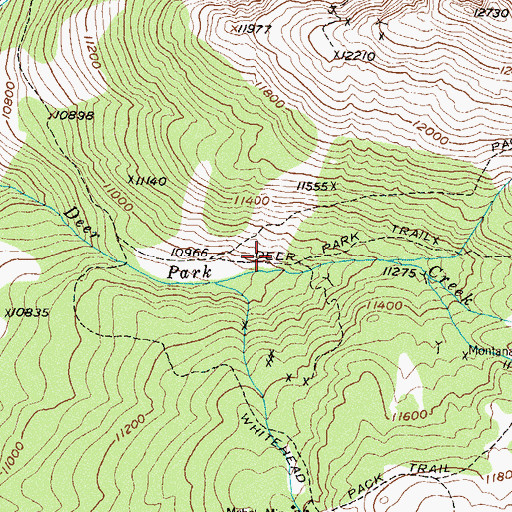 Topographic Map of Deer Park Trail, CO