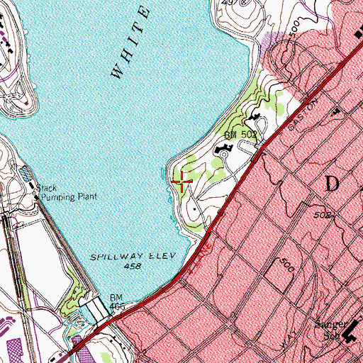 Topographic Map of White Rock Lake Trail, TX