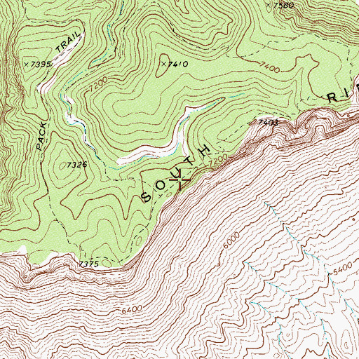 Topographic Map of South Rim Trail - Boot Springs Trail, TX