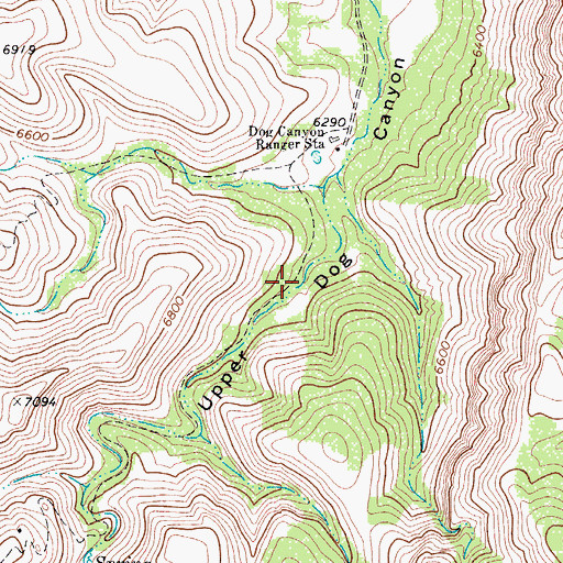 Topographic Map of Tejas Trail, TX