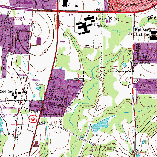 Topographic Map of Southside Park Trail, TX