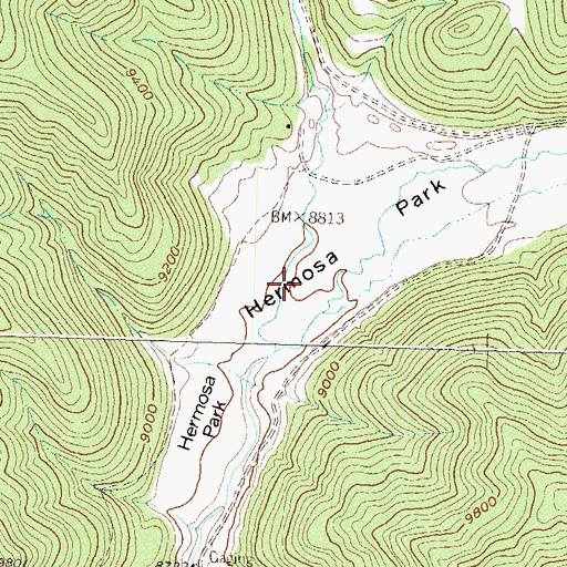 Topographic Map of Hermosa Park, CO