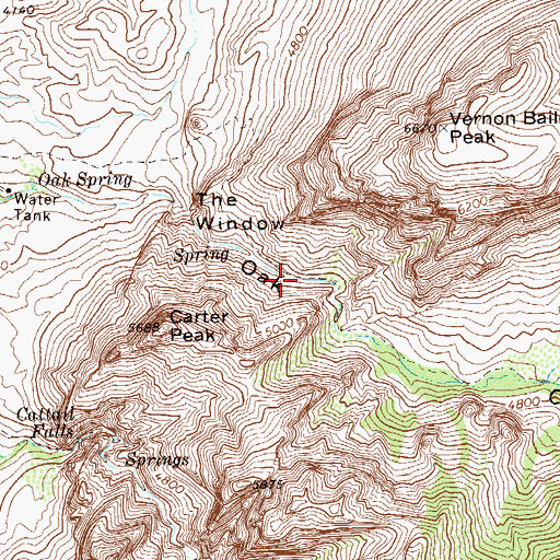 Topographic Map of The Window Trail, TX