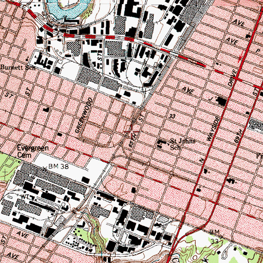 Topographic Map of Tijerina Elementary SPARK Park Trail, TX