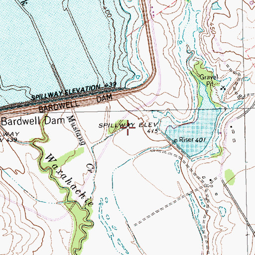 Topographic Map of Tonkawa Trail, TX