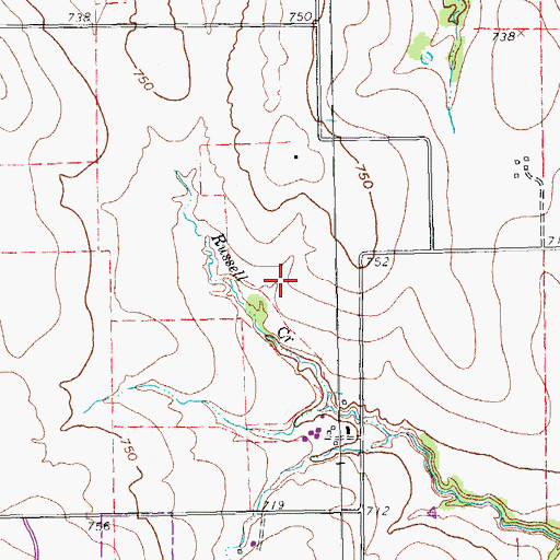 Topographic Map of Russell Creek Park Trail, TX