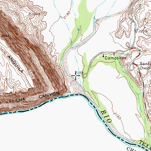 Topographic Map of Santa Elena Canyon Trail, TX