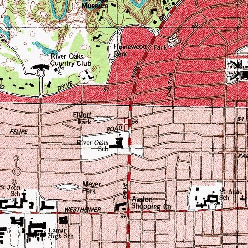 Topographic Map of River Oaks Elementary SPARK Park Trail, TX