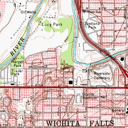 Topographic Map of Riverbend Nature Works Trail, TX