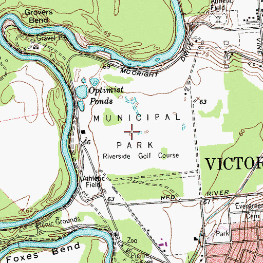 Topographic Map of Riverside Park Trail, TX
