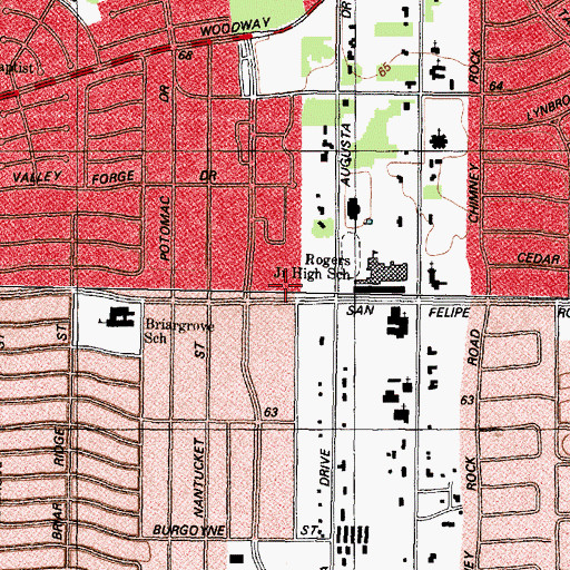 Topographic Map of Rogers Elementary SPARK Park Trail, TX