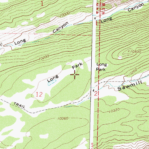 Topographic Map of Long Park, CO
