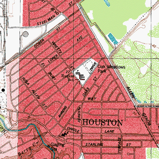 Topographic Map of Rucker Elementary SPARK Park Trail, TX