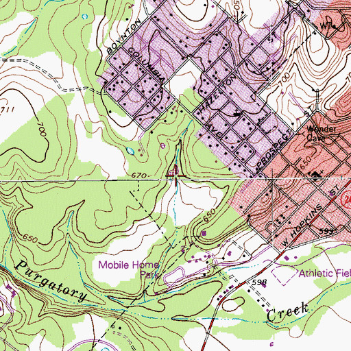 Topographic Map of Prospect Park Trail, TX