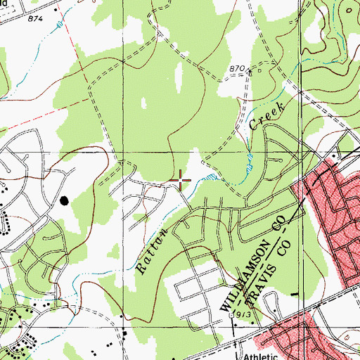 Topographic Map of Rattan Creek Trail, TX