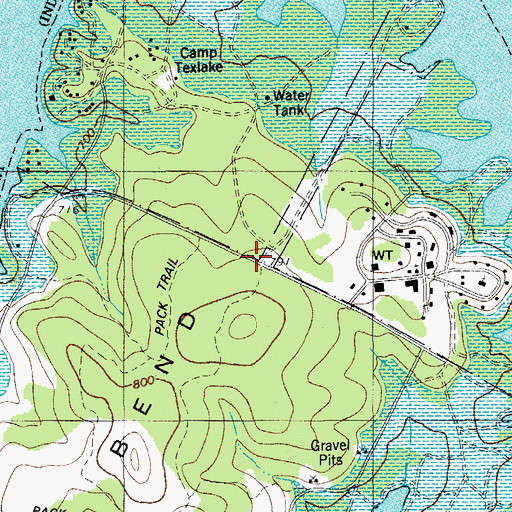Topographic Map of Pace Bend Park Trail, TX