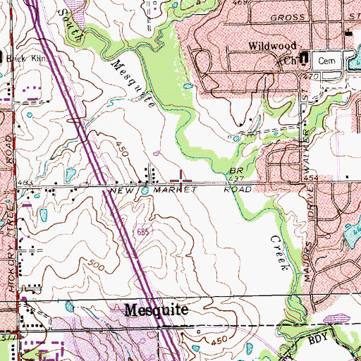 Topographic Map of Paschall Park Trail, TX