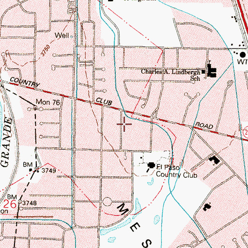 Topographic Map of Rio Grande Riverpark and Trail System, TX