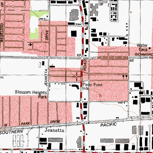 Topographic Map of Piney Point Elementary SPARK Park Trail, TX