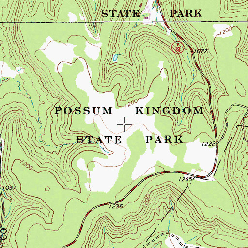 Topographic Map of Possum Kingdom State Park Trail, TX
