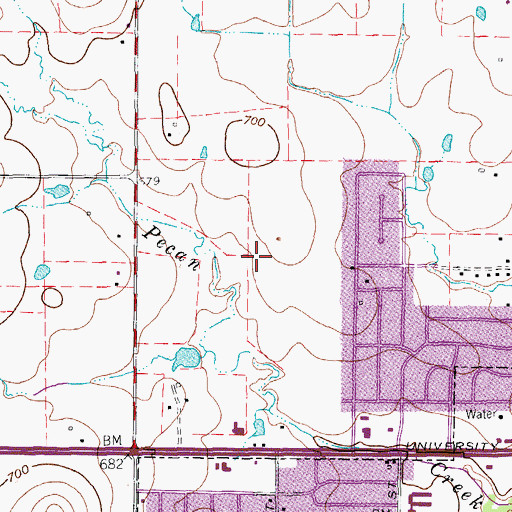 Topographic Map of North Lakes Park Trail, TX