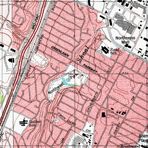 Topographic Map of Northwest District Park Trail, TX