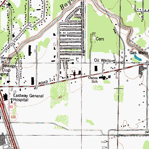 Topographic Map of Oates Elementary SPARK Park Trail, TX